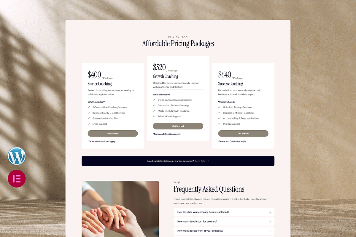Elegant WordPress Coaching Website, a WordPress Template by hridoywebdev (Photo 3 of 5)