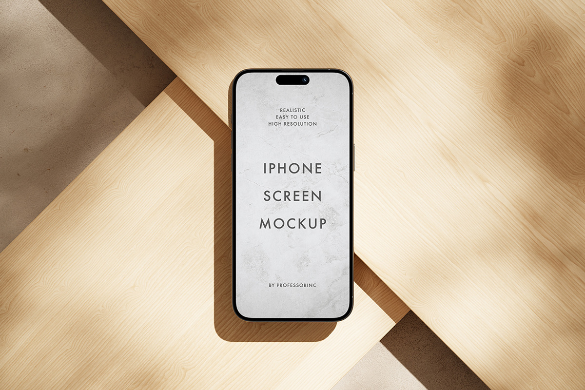 iPhone 15 Pro Mockup Set, an iPhone Mockup by professorinc (Photo 3 of 6)