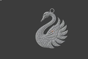 Swan Pendant -01 Printable Jewelry