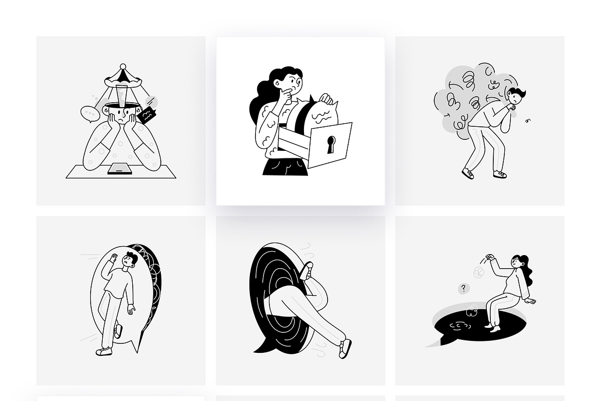 Animated Overthinking Illustrations, a Person Illustration by Vectors Market (Photo 6 of 7)