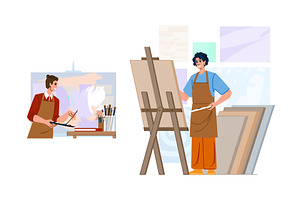 Artists painting creativity fine art, an Illustration by pikepicture