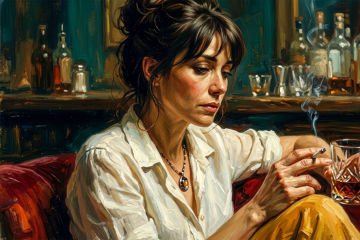 Vintage Bar Moody Portraits, a Person Illustration by StockVerse Creative (Photo 4 of 4)
