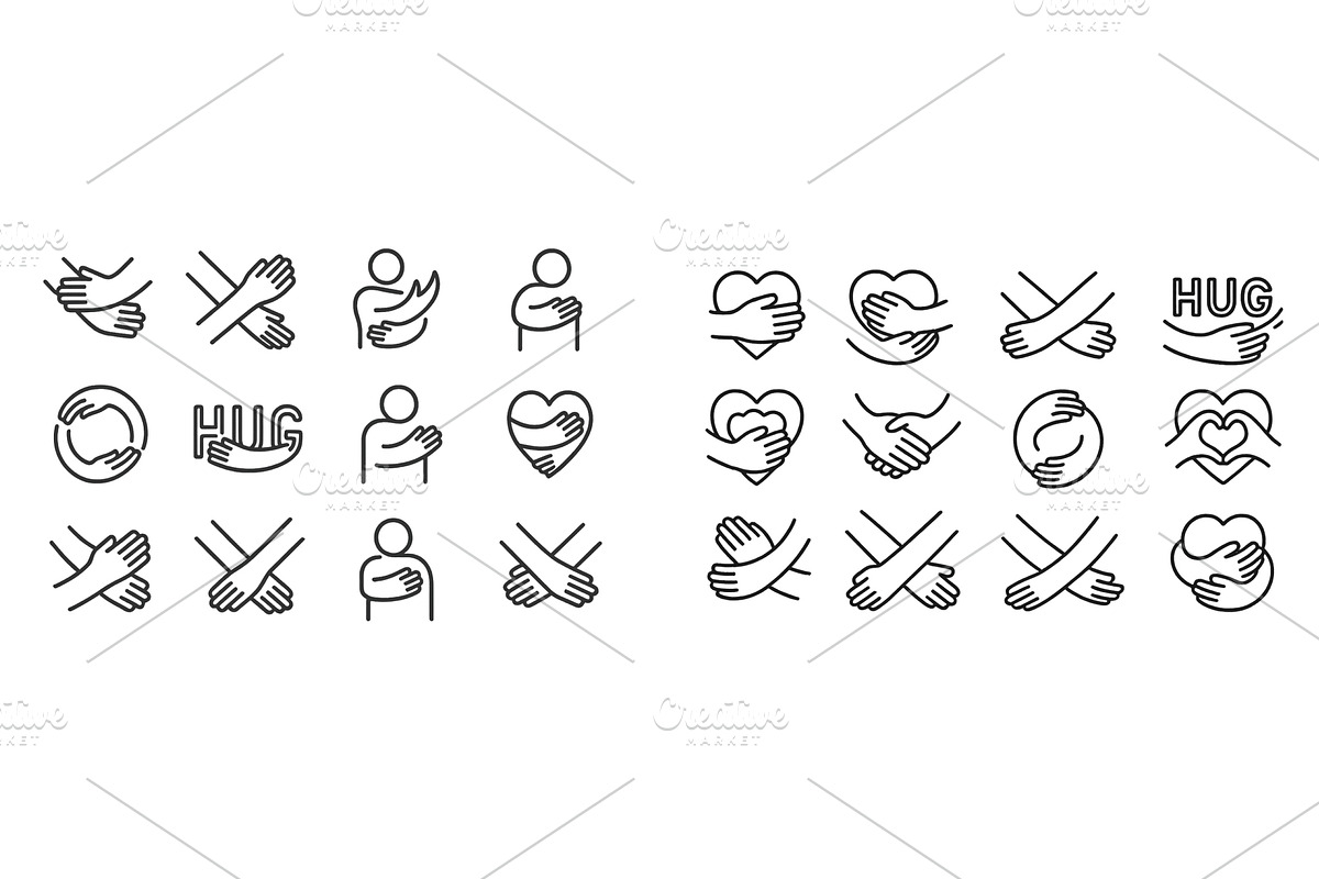 Various illustrations of hugs and, an Object Illustration by ZinetroN