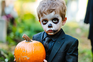 Zombie Boy with Pumpkin, a Person Photo by Ales Munt