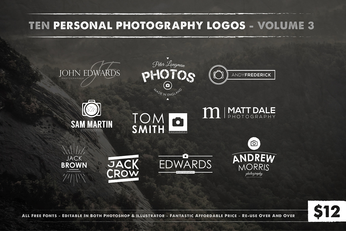 Photography Logos Vol 3, a Branding & Logo Template by Jack Gosbell (Photo 1 of 4)