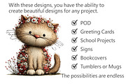 Whimsical Easter Cat Clipart, an Illustration by Pixels.Craft (Thumbnail 3 of 5)