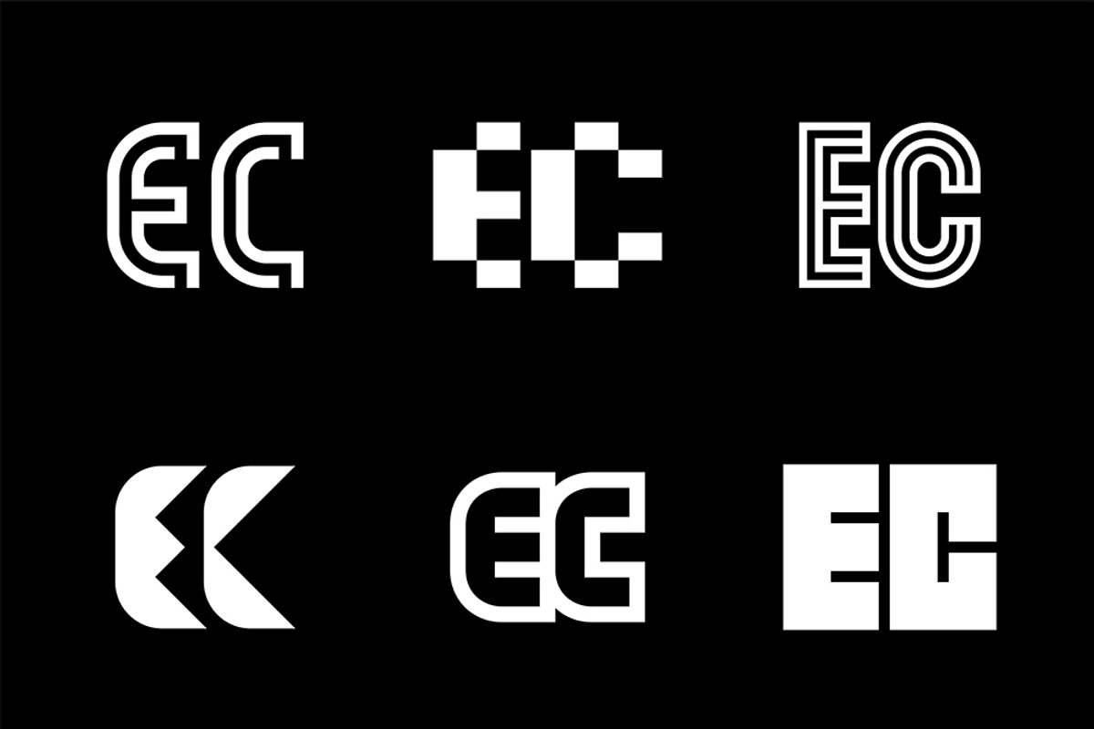 Set of letter EC logos, an Object Graphic by NataliiaVolyk