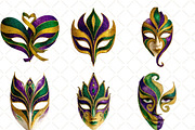 Watercolor Mardi Gras Mask Clipart, an Illustration by Black Bird Studio (Thumbnail 4 of 6)