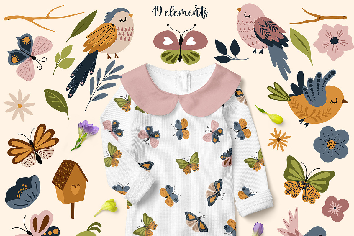 Birds and Butterflies Collection, a Decorative Illustration by owlasya (Photo 3 of 8)