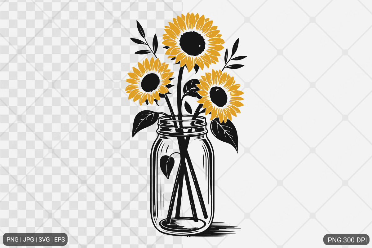 Sunflower SVG PNG Design Bundle, an Illustration by Actual Pixel (Photo 6 of 30)
