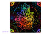 Neon Hamsa Seamless Pattern, a Pattern Graphic by Elen-Lane (Thumbnail 2 of 2)