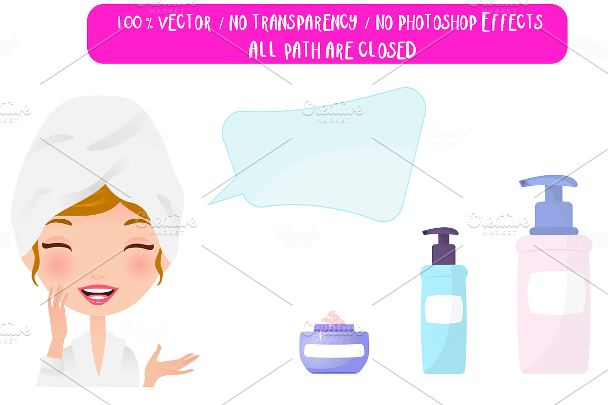 Day Spa Girl Set, an Illustration by Melisende Vector (Photo 2 of 4)