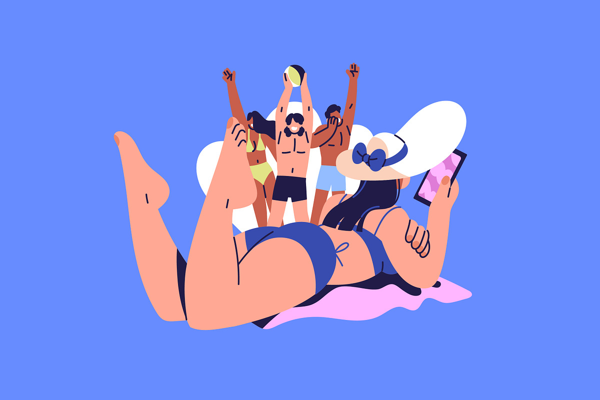 People with gadget addiction concept, a Person Illustration by PaperTrident (Photo 3 of 9)