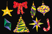 Watercolor Geometric Christmas Set, a Decorative Illustration by LidiaP (Thumbnail 3 of 4)