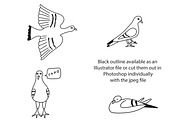 Cute doodle pigeons!, an Illustration by Liz Pengilley Studio (Thumbnail 2 of 4)