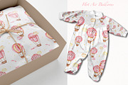 Hot air balloon pink watercolor, a Transportation Illustration by Marina Ermakova (Thumbnail 8 of 9)