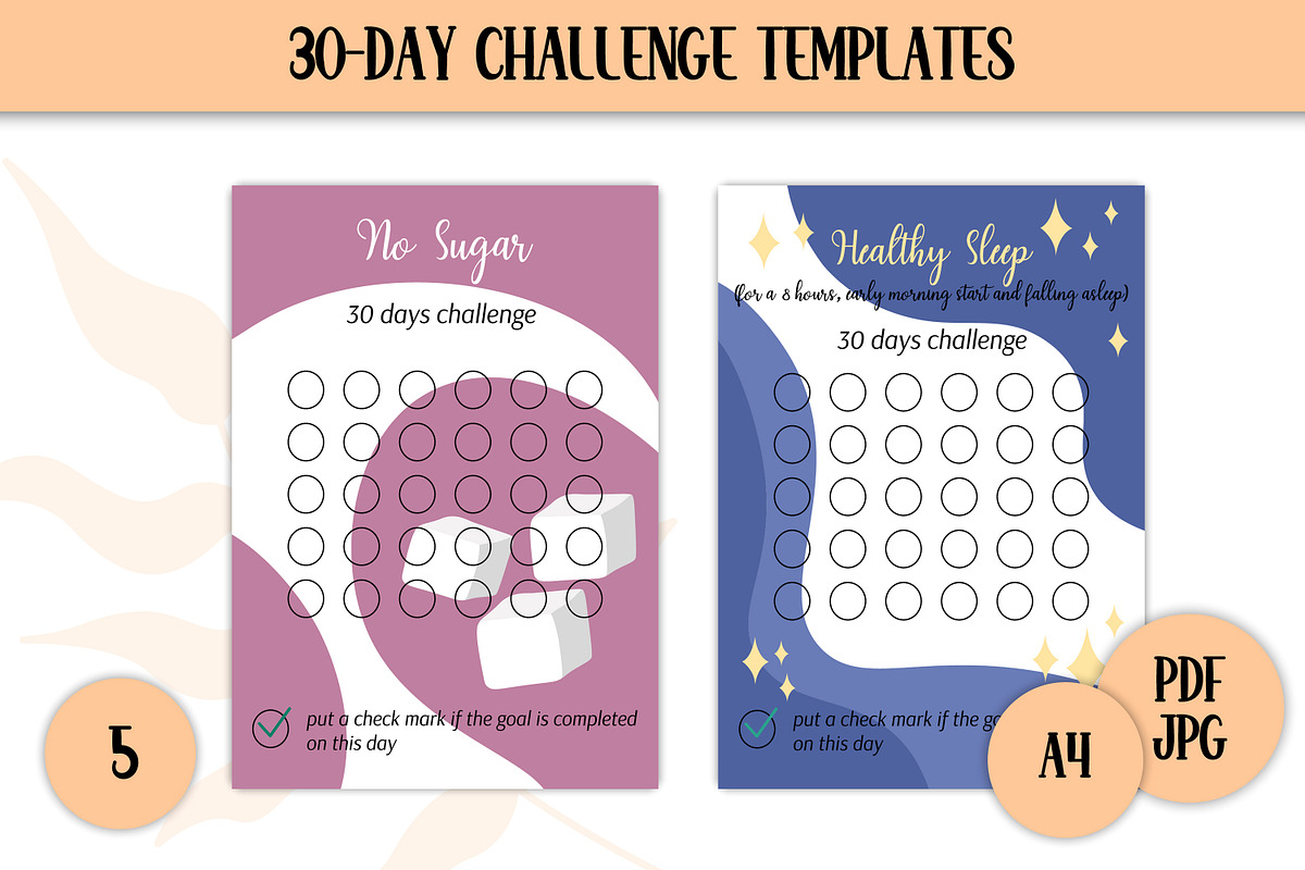 Habits Trackers Templates A4 PDF, a Stationery Template by AnnaViolet_store (Photo 7 of 9)