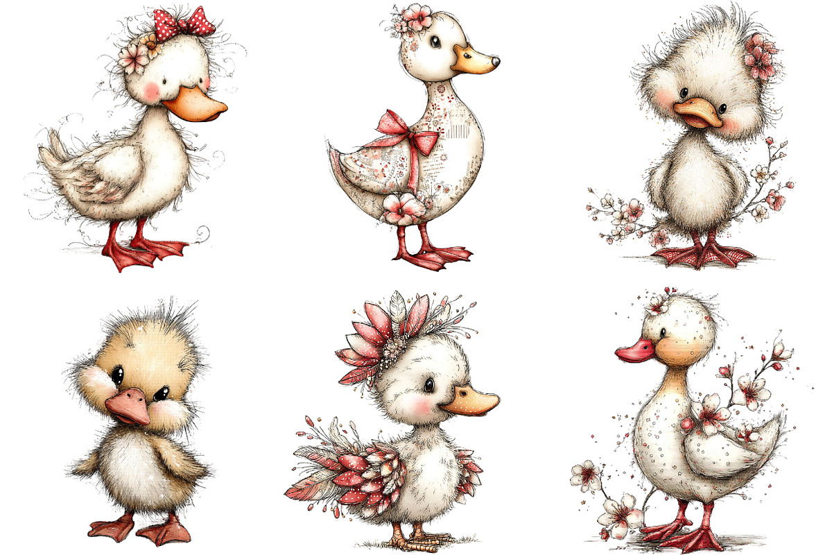 Whimsical Spring Duck Clipart, an Illustration by Designking (Photo 4 of 5)