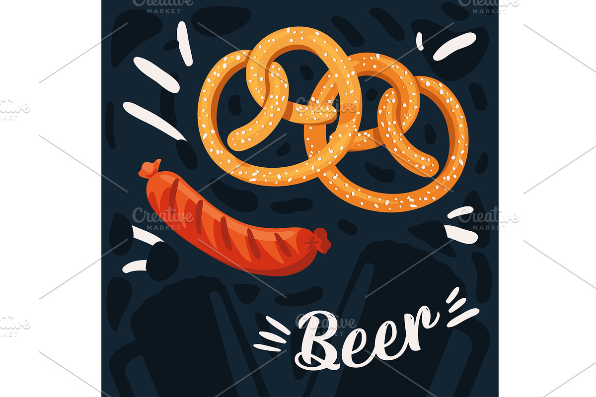 oktoberfest traditional food, an Illustration by studiogstock