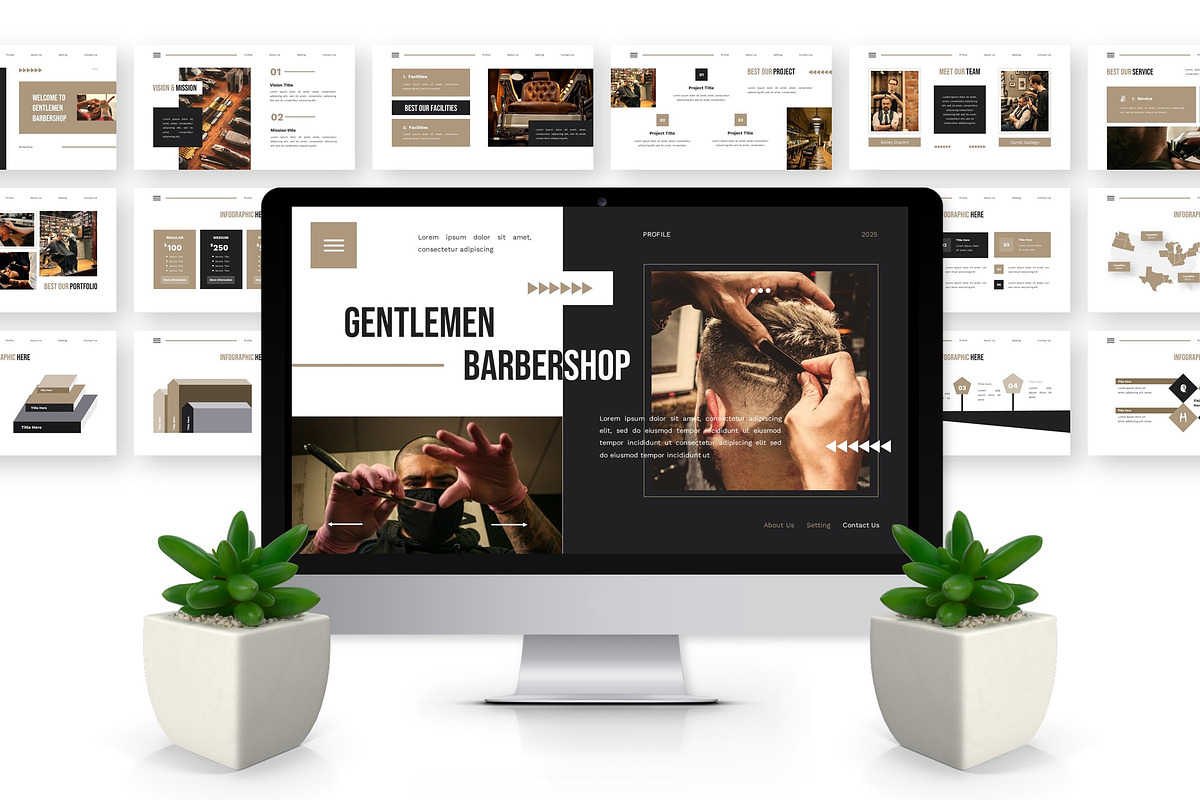 Gentlemen Barbershop - Barber PPT preview 4