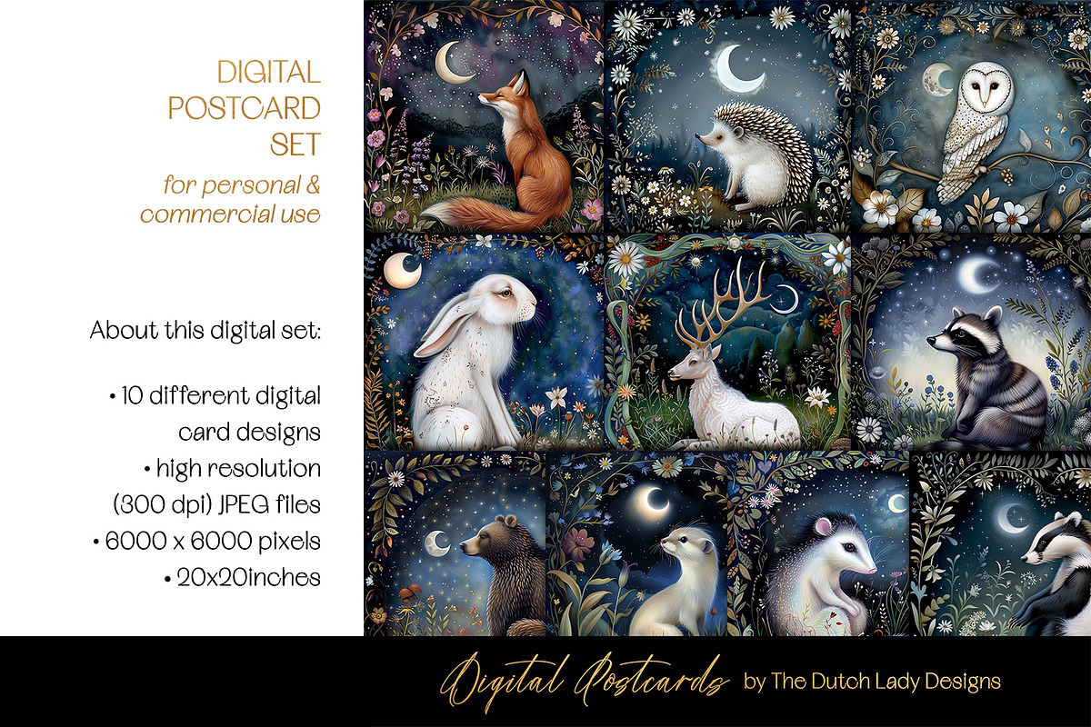 Animals Of The Magic Woodlands Cards, an Animal Illustration by The Dutch Lady Designs (Photo 1 of 5)