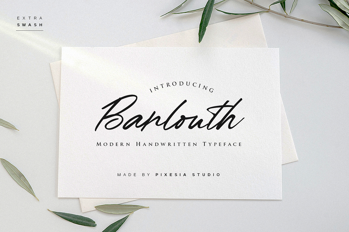 Barlouth - Modern Handwritten Font, a Script Font by Pixesia Studio (Photo 1 of 11)