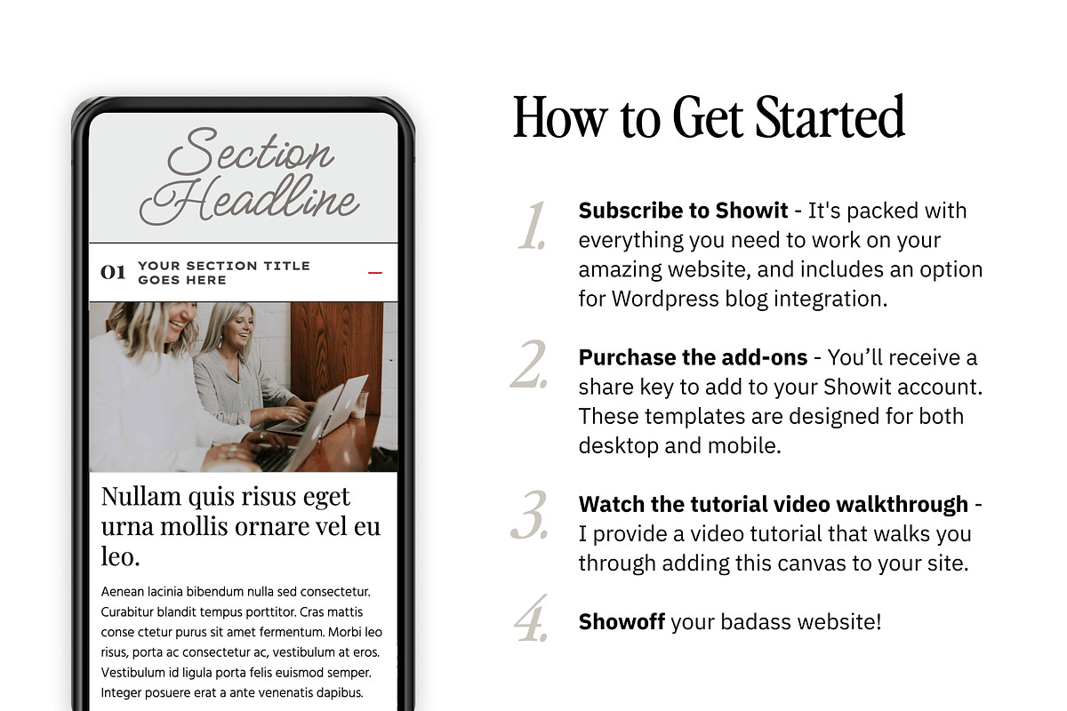 Showit Addon - Accordion Template, a Websites & App Template by Amanda Pena Design (Photo 4 of 5)