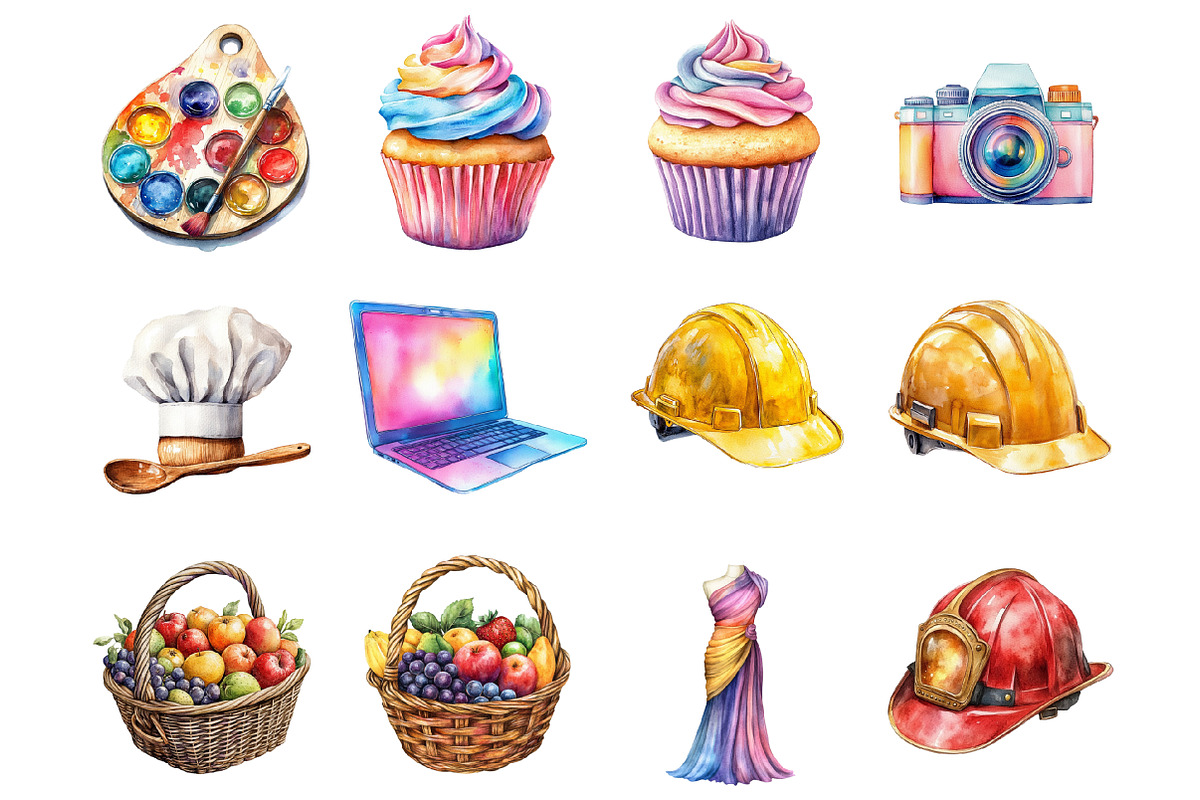 Watercolor Career Day Clipart, a Graphic by CitraGraphics (Photo 4 of 4)