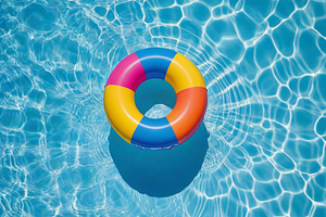 Summer inflatable float on pool