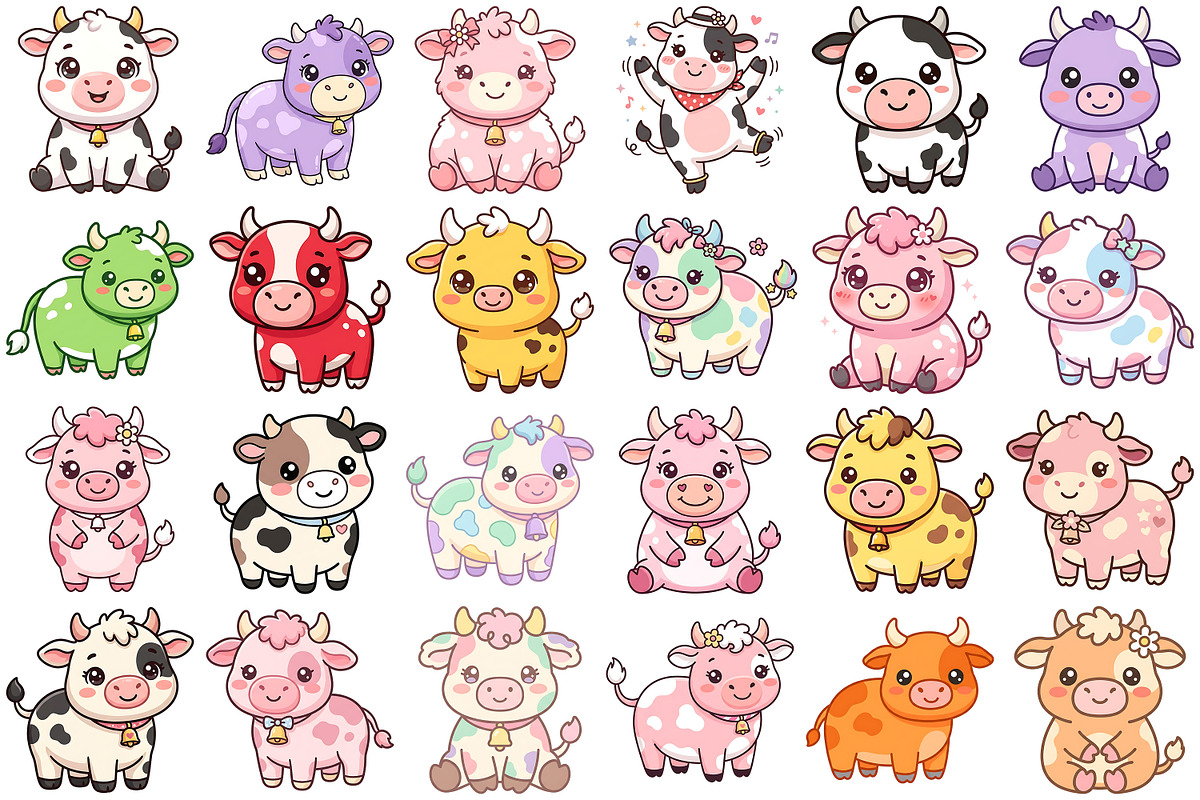 Cute Cow Clipart, an Animal Illustration by Forhadx5 (Photo 5 of 8)