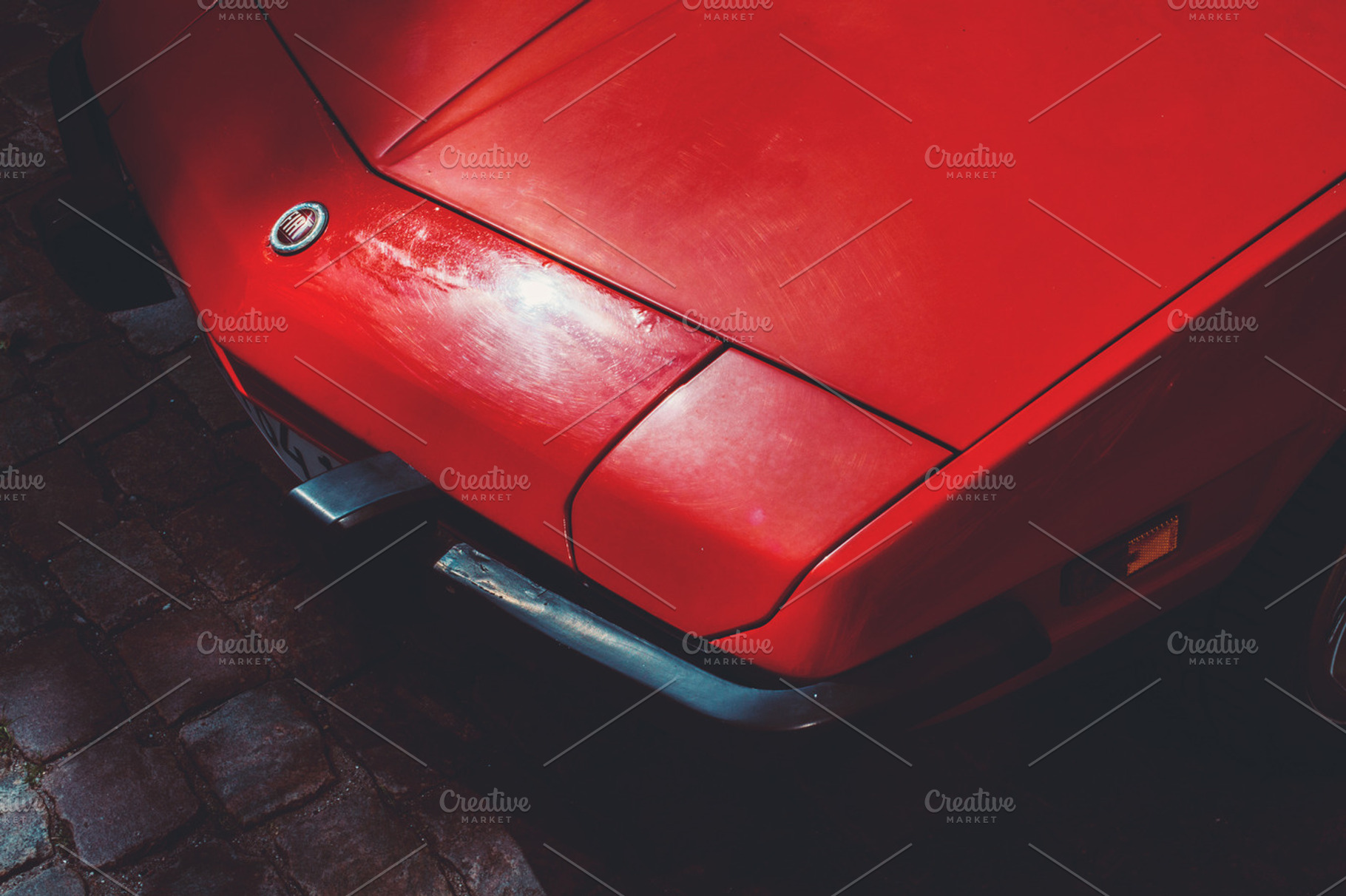Red vintage fiat stock photo containing fiat and car, a Transportation Photo by stellarshots