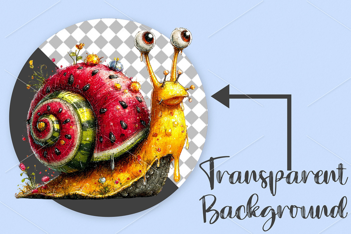 Funny Summer Snail Clipart Bundle, an Illustration by Canvas Craft (Photo 2 of 7)
