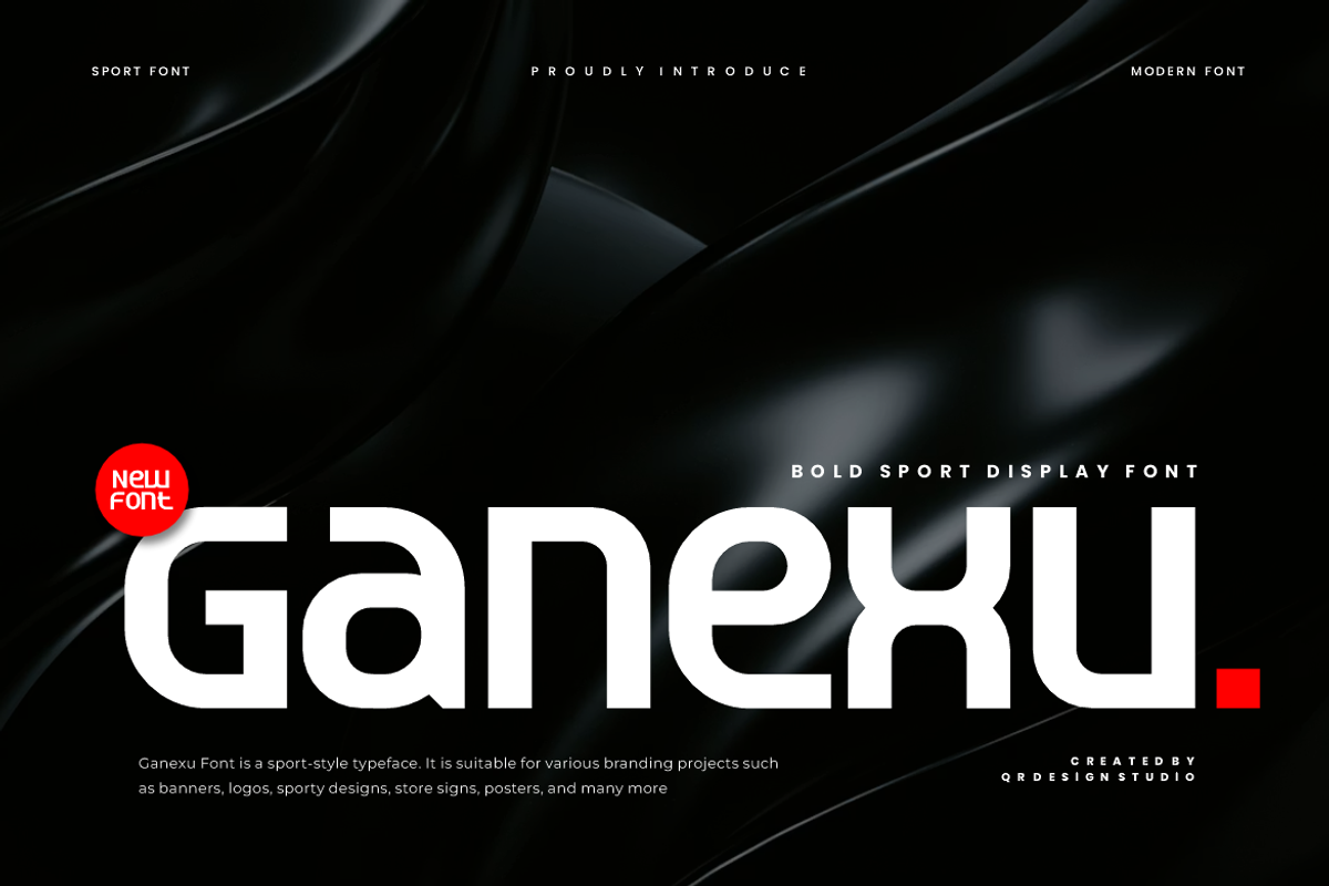 Ganexu - Modern Sport Font, a Sans Serif Font by QR Design Studio (Photo 1 of 7)