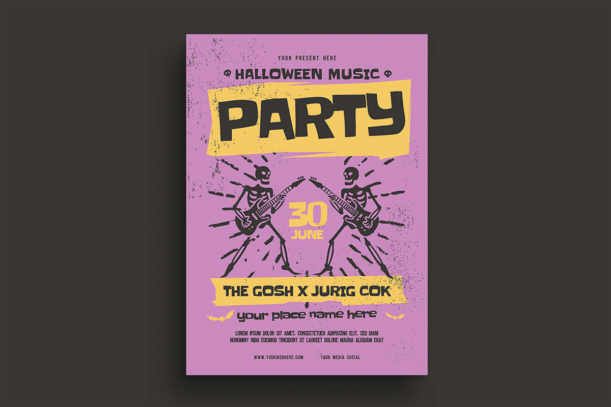 Halloween Music Party Flyer Template, a Flyer Template by megarez (Photo 2 of 3)