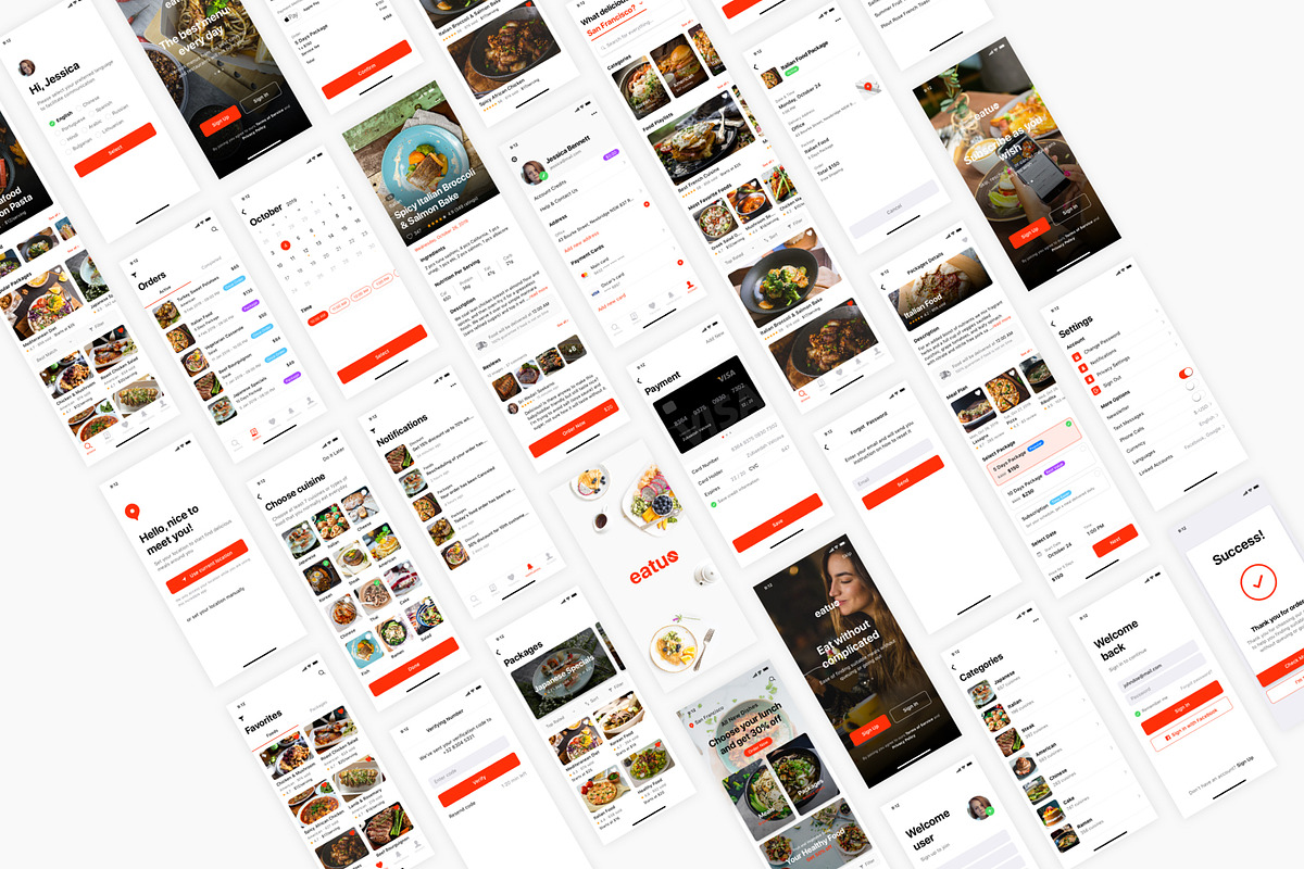 Ordering Food & Daily Catering App, an UI Kit Template by flr.24 (Photo 2 of 2)