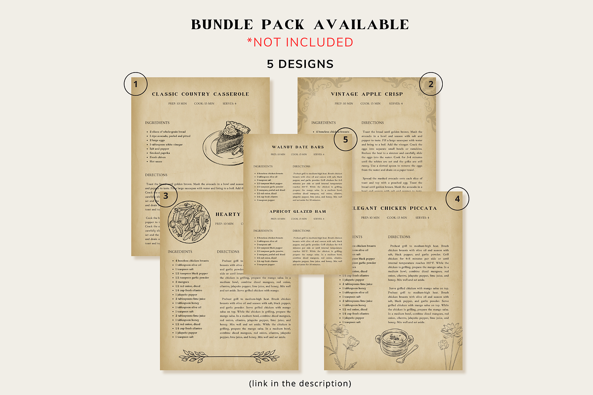 Vintage Recipe Book Template Canva, a Templates & Theme by OrganizationOasisRo (Photo 7 of 10)