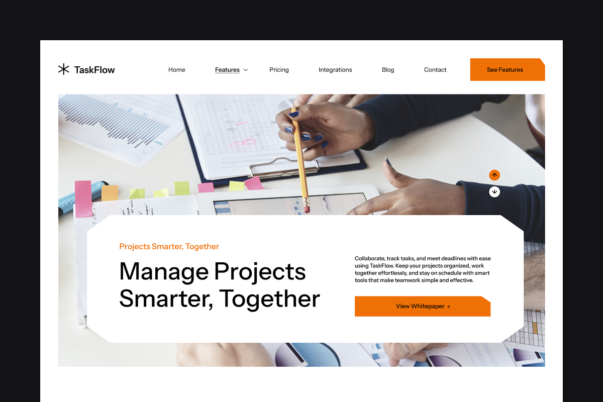 Figma Project Manager Landing Page, a Landing Page Template by Musara (Photo 3 of 6)