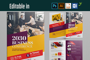 Business Conference Bifold Brochure