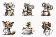 Whimsical Coffee Lover Animals, an Animal Illustration by fashionaddict (Thumbnail 4 of 7)