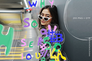 Bubble font, 3D Plastic letters PNG