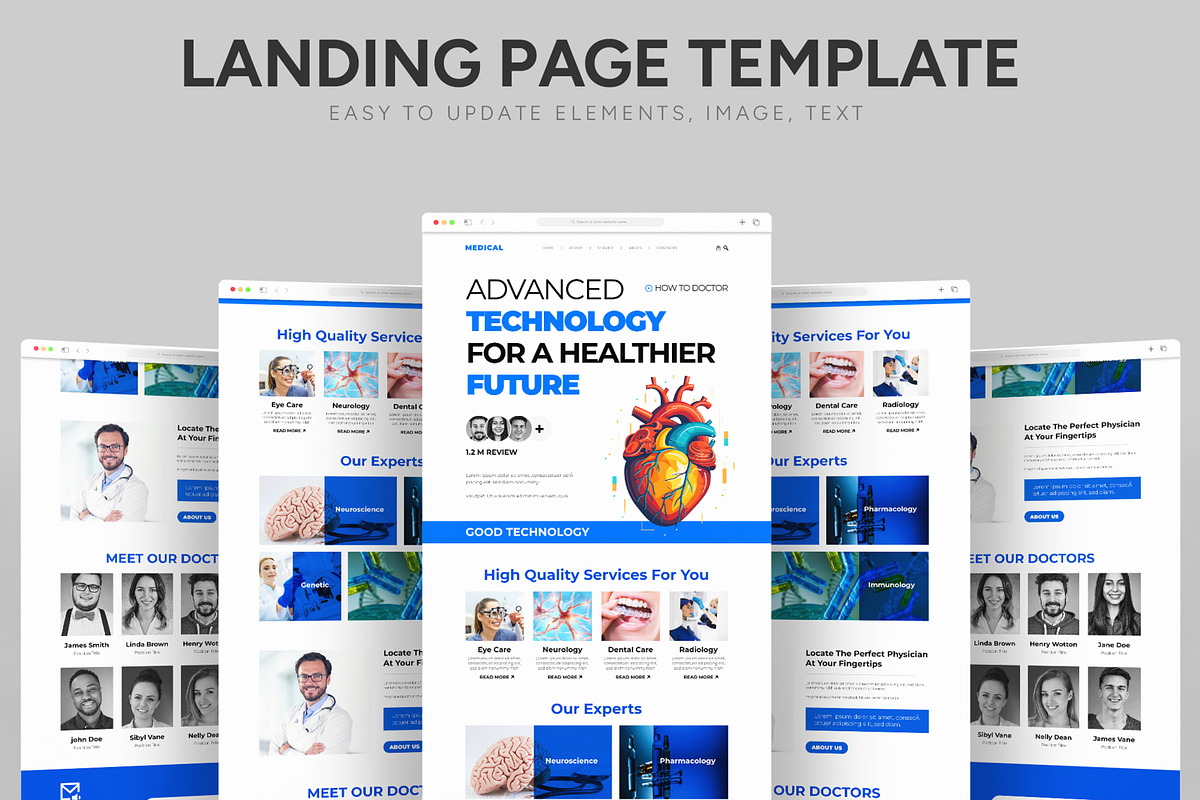 Healthcare Technology Landing Page, an UI Kit Template by CreativeShaper (Photo 1 of 6)