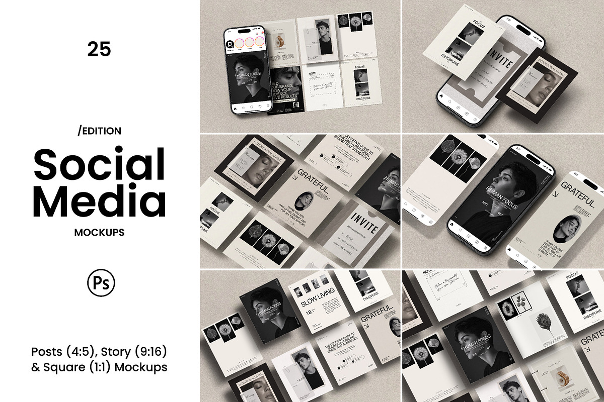 EDITION - Social Media Mockups, an iPhone Mockup by AndrewPixel (Photo 1 of 15)