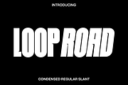 Looproad - Condensed Regular Slant, a Sans Serif Font by Luna Shop (Thumbnail 1 of 5)