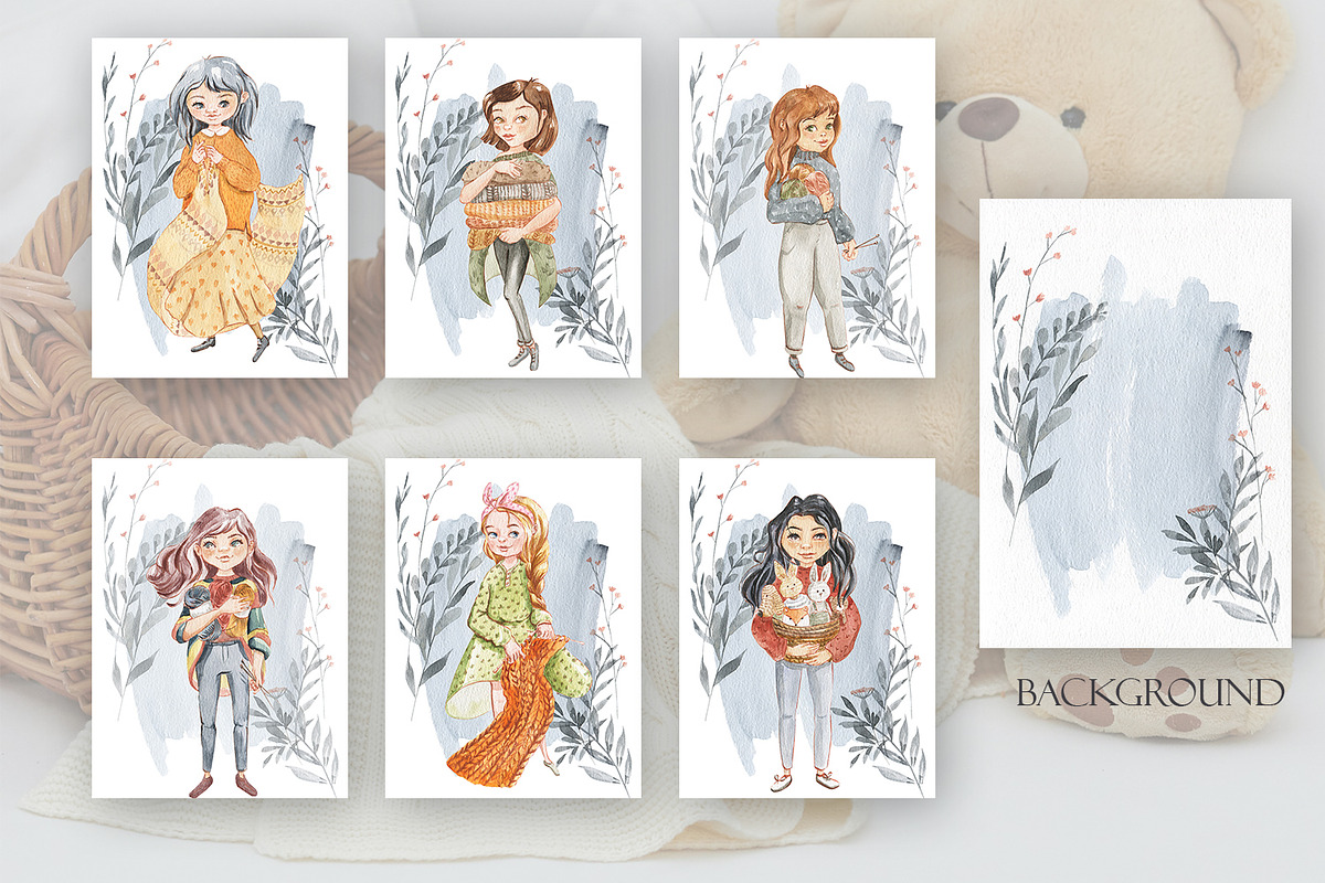 Lovely Knitting, an Illustration by Love Watercolor Store (Photo 6 of 12)