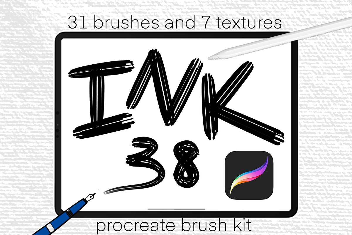 Ink 38 | Procreate Brush Kit, a Brush Add-On by Rachel McBride Creative (Photo 1 of 8)