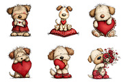 Quirky Valentines Dogs Clipart, an Illustration by Dream Creation (Thumbnail 3 of 6)
