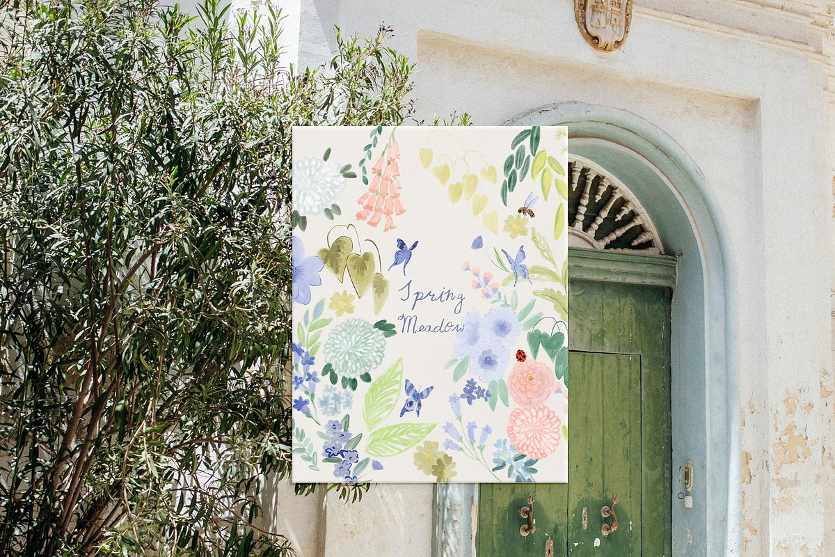 Hand-Painted Spring Floral Meadow, a Decorative Illustration by Lana Elanor (Photo 9 of 16)
