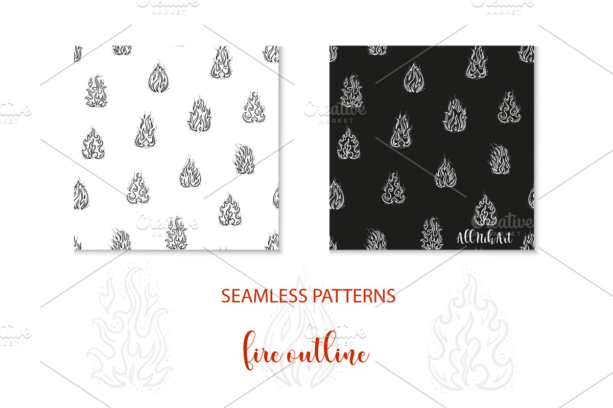 Fire Flames Cliparts & Digital Paper, an Illustration by AllNikArt (Photo 4 of 4)