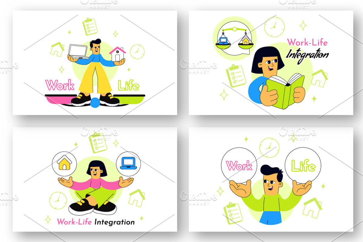 10 Work Life Integration, a Person Illustration by denayunebgt (Photo 2 of 4)