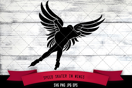 Speed Skater in Wings Vector